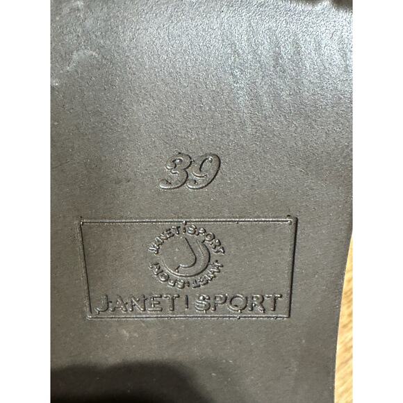 Janet Sport Suede Platform Booties 8.5 Brown Italian Studded Chunky Heel - Picture 12 of 15